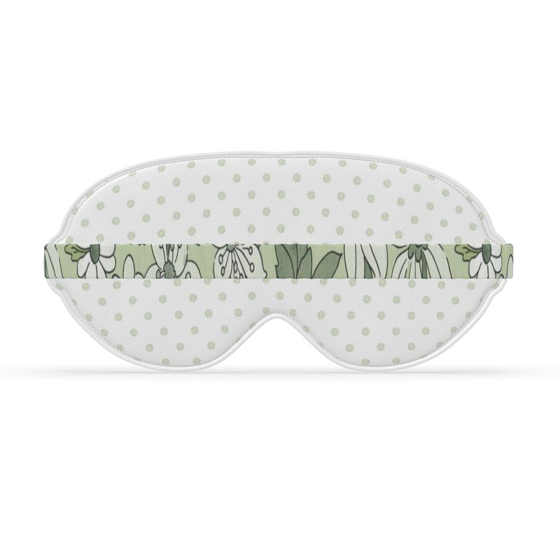 Kappa Delta White Rose + Dot Satin Sleep Mask