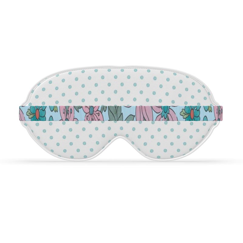 Zeta Tau Alpha White Violet + Dot Satin Sleep Mask