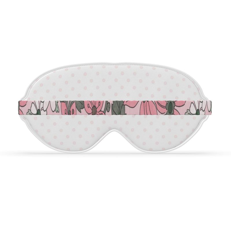 Delta Zeta Pink Rose + Dot Satin Sleep Mask