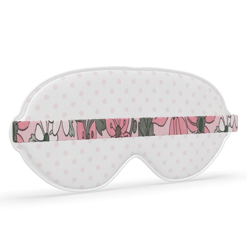 Delta Zeta Pink Rose + Dot Satin Sleep Mask