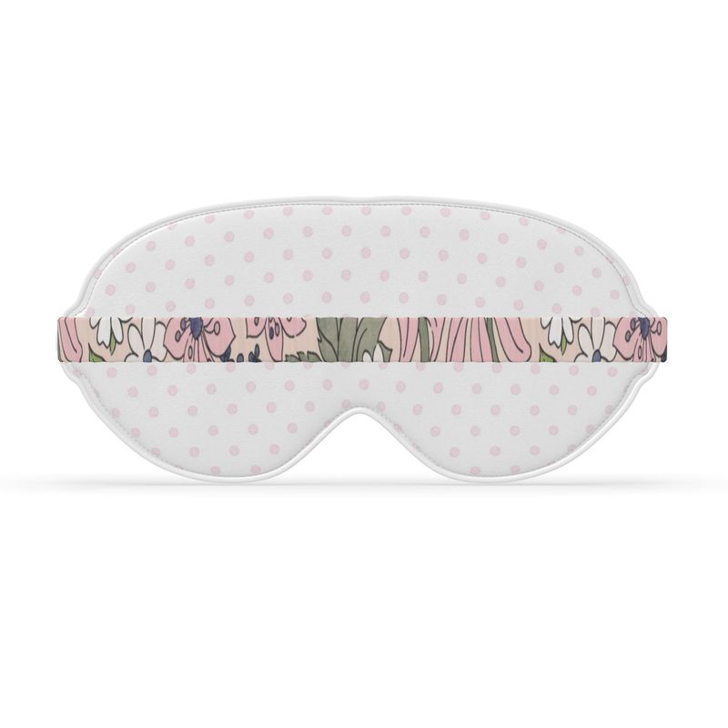 Delta Gamma Cream Colored Rose + Dot Satin Sleep Mask
