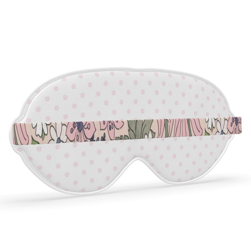 Delta Gamma Cream Colored Rose + Dot Satin Sleep Mask