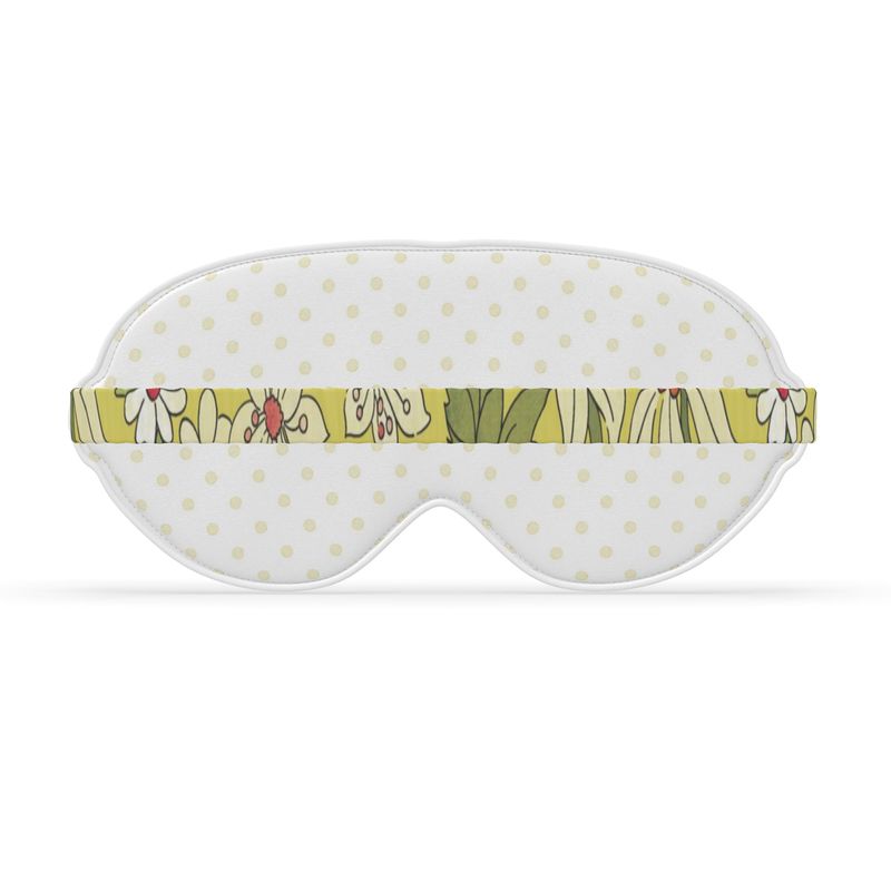 Chi Omega White Carnation + Dot Satin Sleep Mask