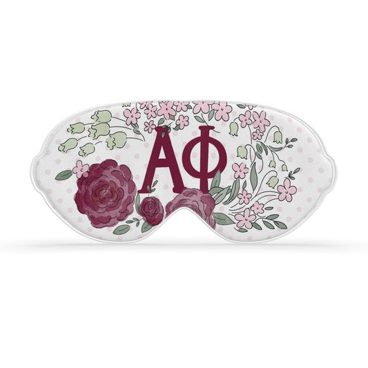 Alpha Phi Rose + Dot Satin Sleep Mask