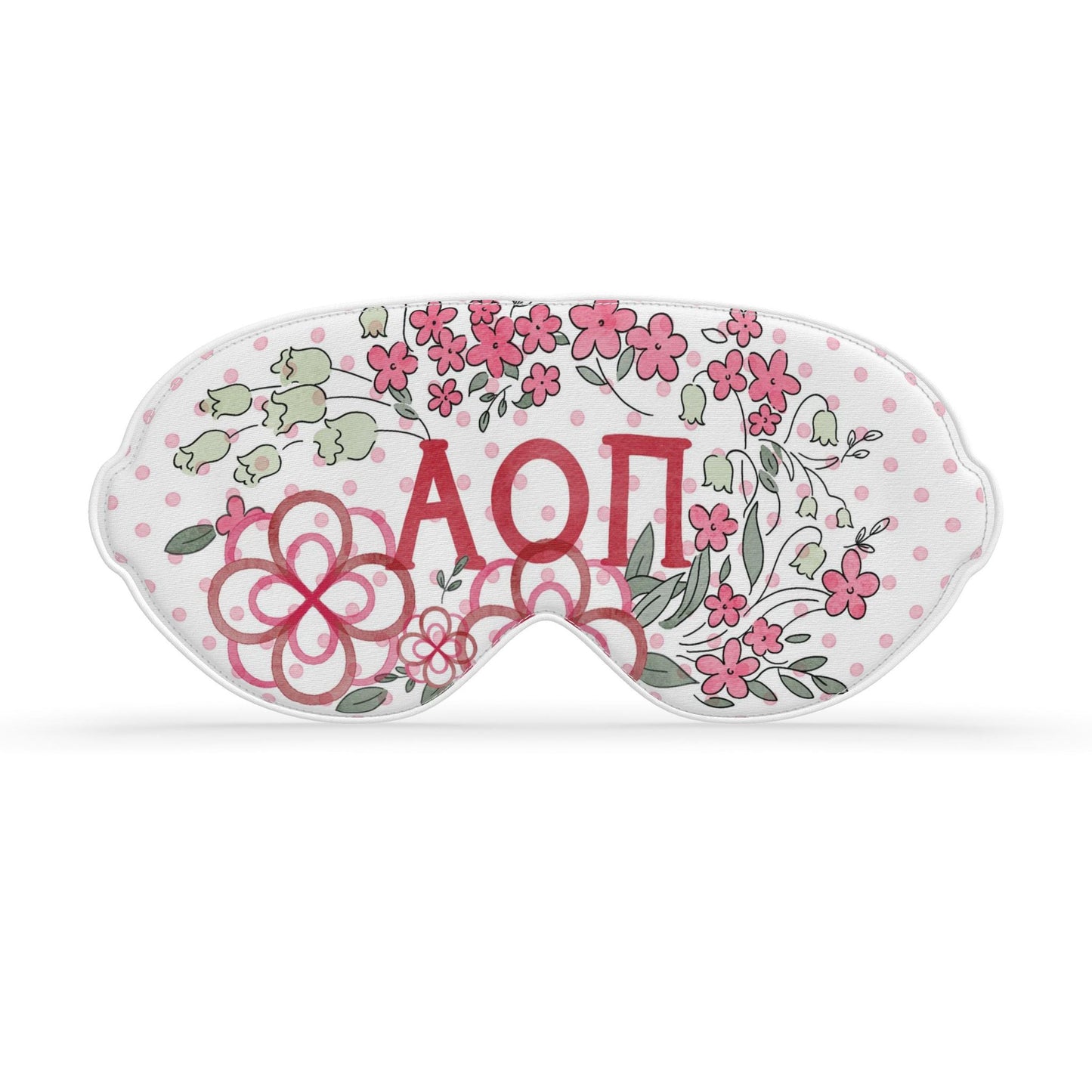 Alpha Omicron Pi Rose + Dot Satin Sleep Mask