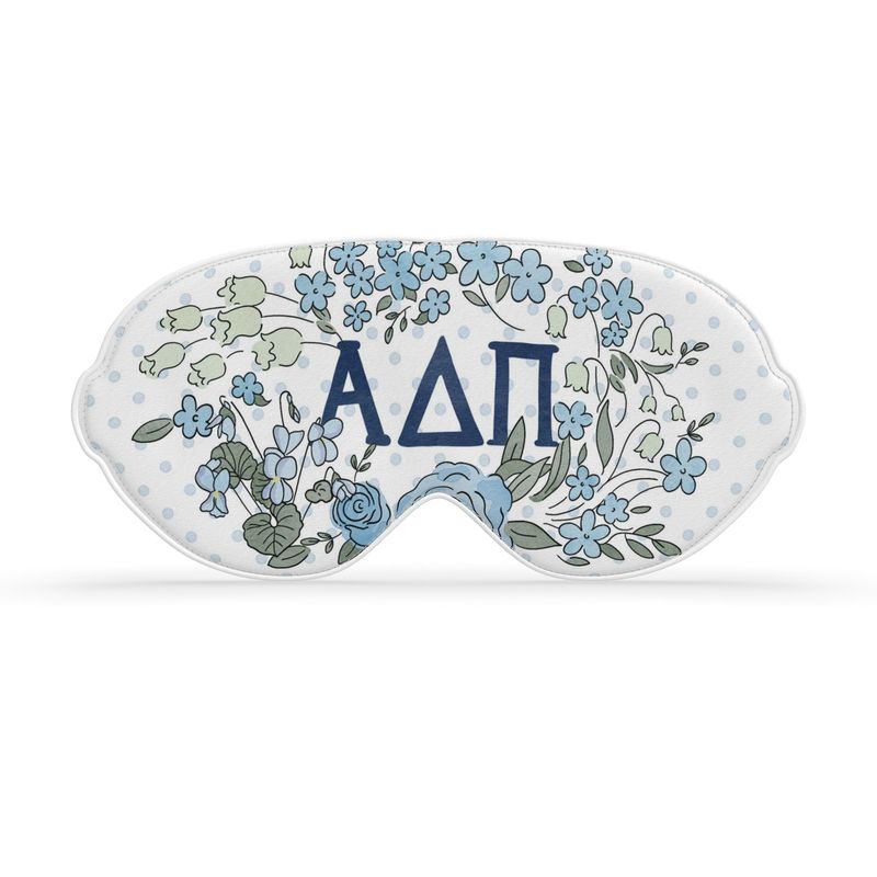 Alpha Delta Pi Violet + Dot Satin Sleep Mask