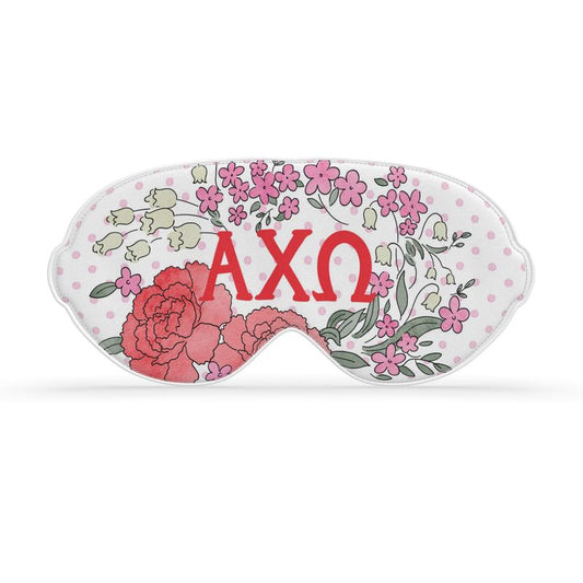 Alpha Chi Omega Carnation + Dot Satin Sleep Mask