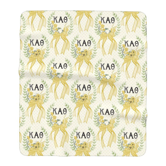 Kappa Alpha Theta Laurel Wreath + Pansy Oversized Beach Towel