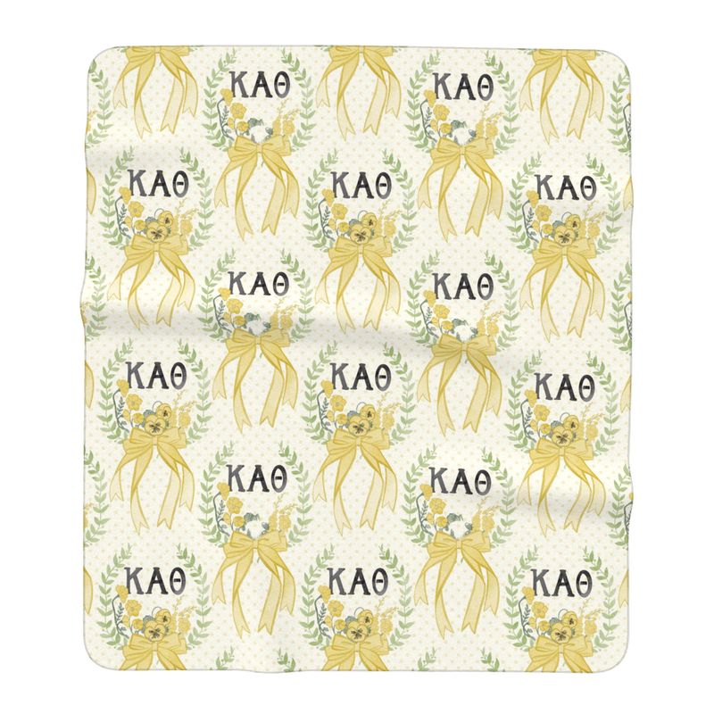 Kappa Alpha Theta Laurel Wreath + Pansy Oversized Beach Towel