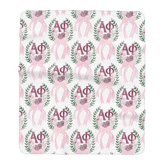 Alpha Phi Laurel Wreath + Lily of the Valley Oversized Beach Towel
