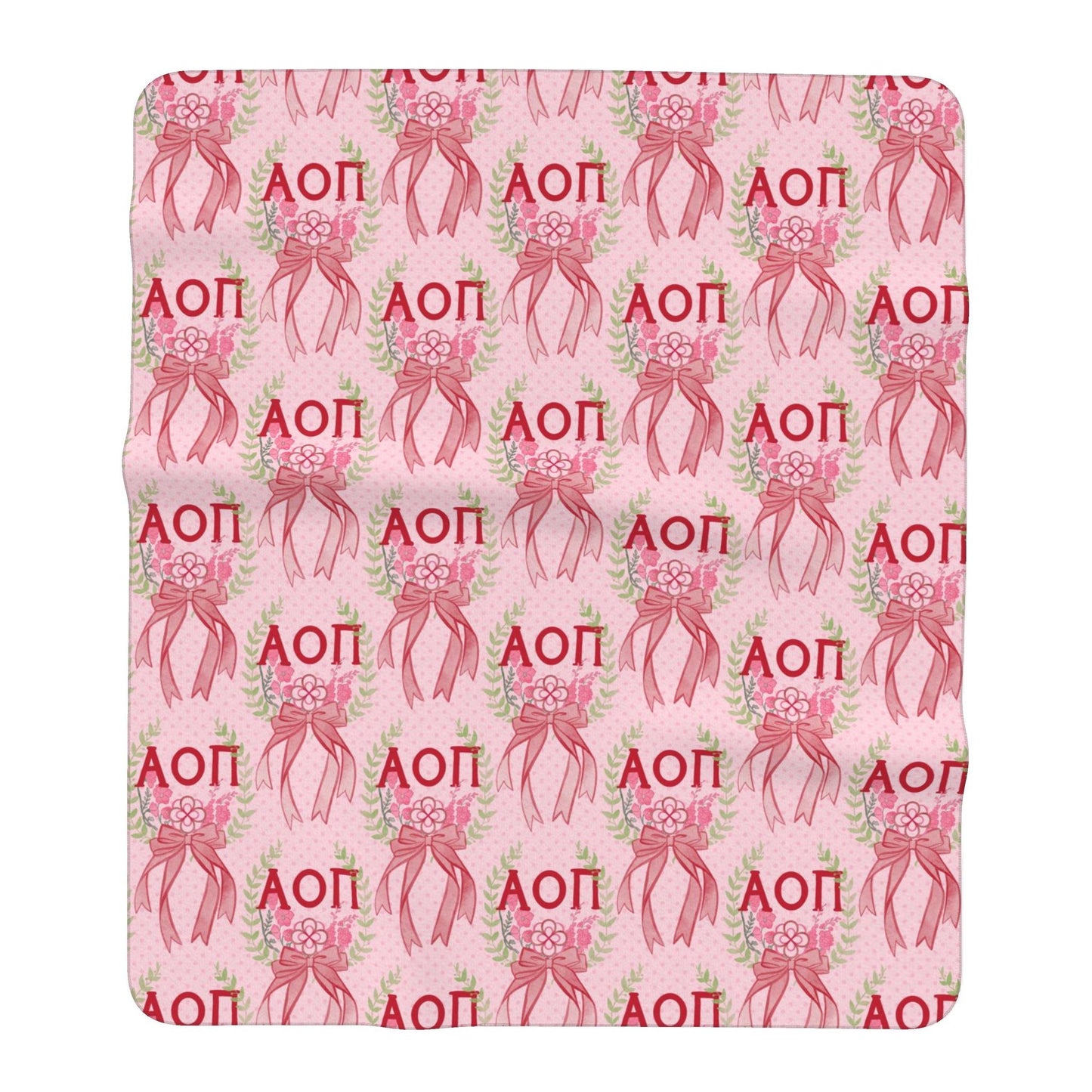 Alpha Omicron Pi Laurel Wreath + Rose Oversized Beach Towel