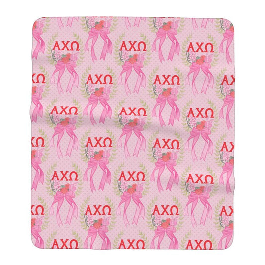 Alpha Chi Omega Laurel Wreath + Carnation Oversized Beach Towel