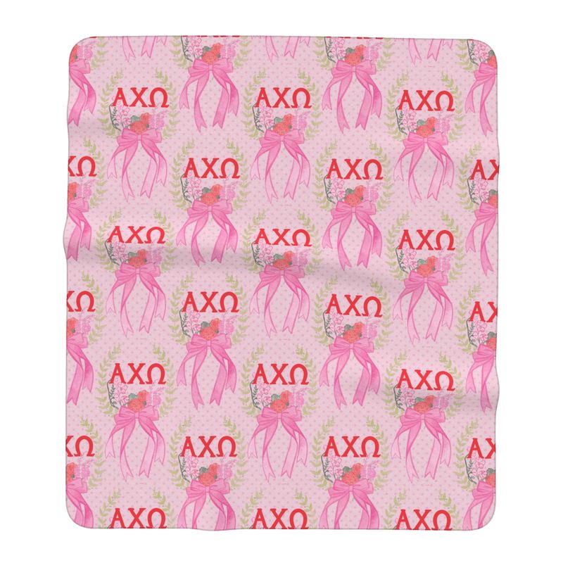 Alpha Chi Omega Laurel Wreath + Carnation Oversized Beach Towel