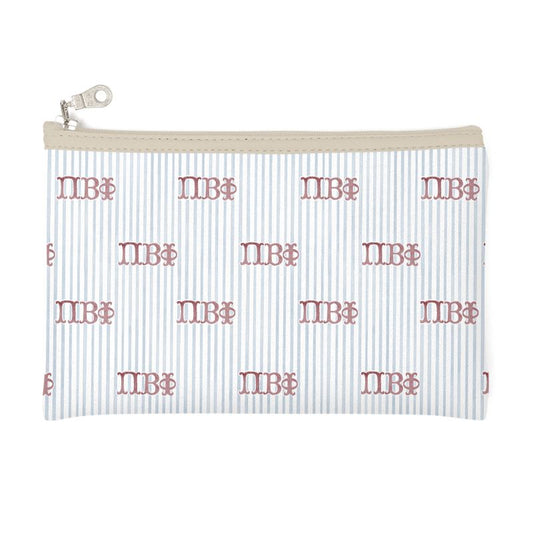 Pi Beta Phi Letters + Stripes Zip Top Cosmetic Bag