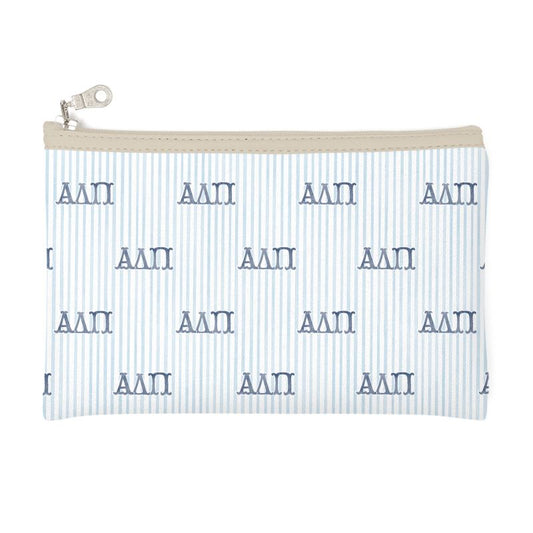 Alpha Delta Pi Letters + Hearts Zip Top Cosmetic Bag