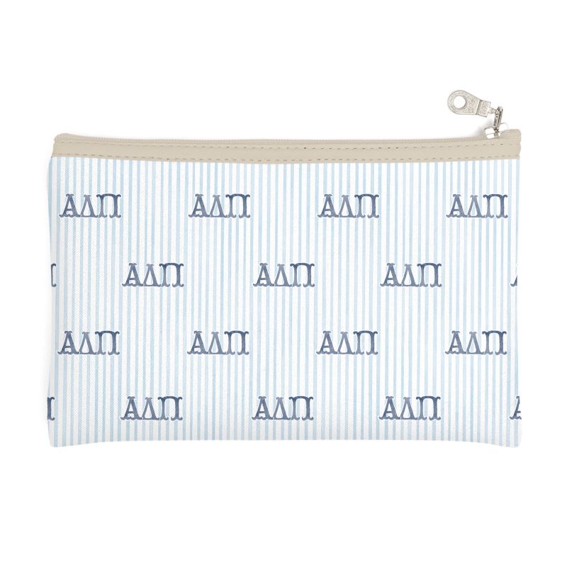 Alpha Delta Pi Letters + Hearts Zip Top Cosmetic Bag