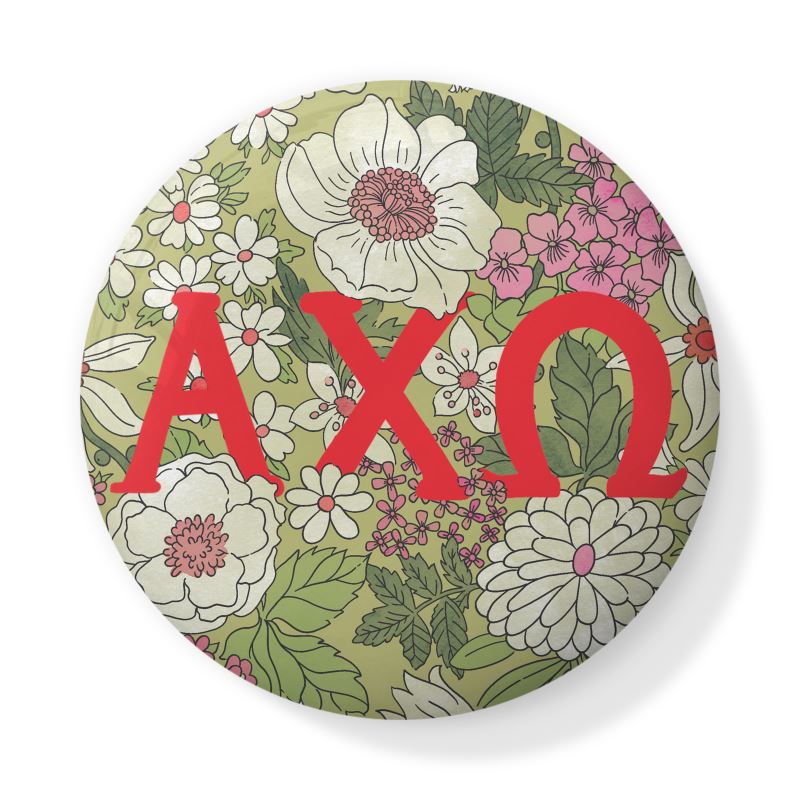 Alpha Chi Omega Liberty-Style Floral Bone China Trinket Box
