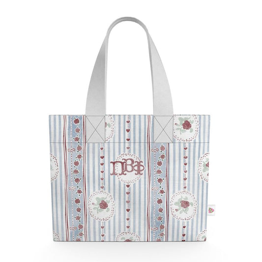 Pi Beta Phi Stripes + Hearts Organic Cotton Canvas Tote Bag