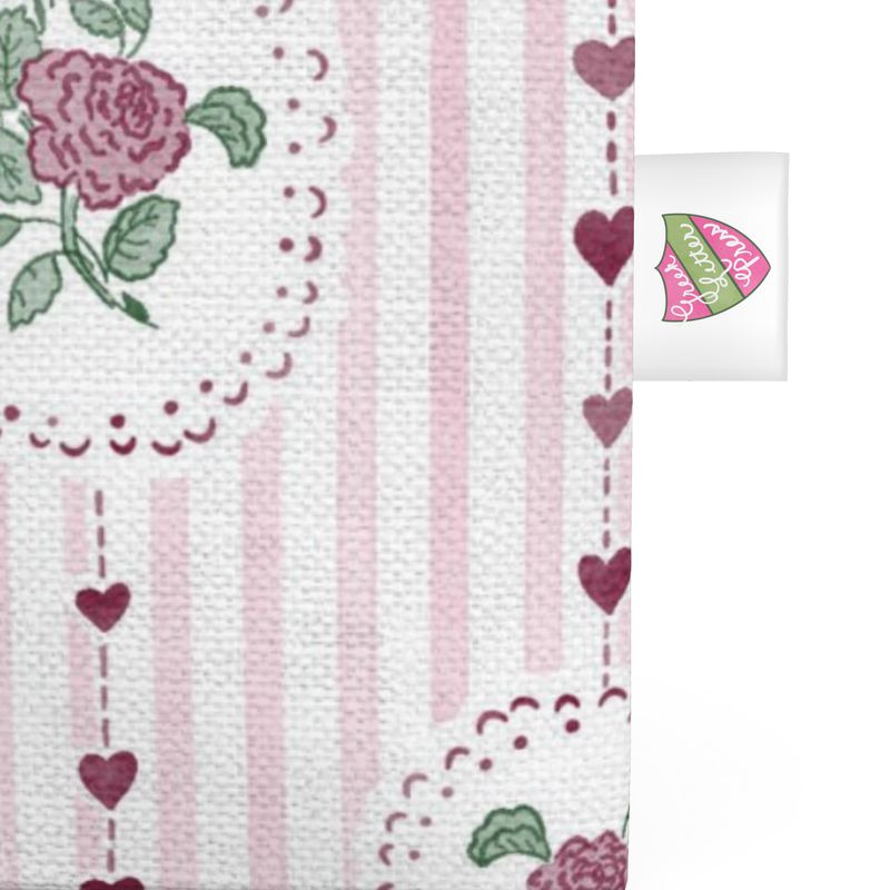Alpha Phi Stripes + Hearts Organic Cotton Canvas Tote Bag