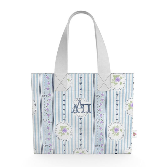 Alpha Delta Pi Stripes + Hearts Organic Cotton Canvas Tote Bag