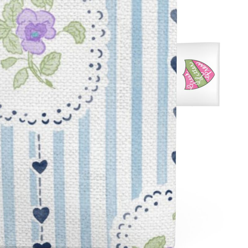 Alpha Delta Pi Stripes + Hearts Organic Cotton Canvas Tote Bag