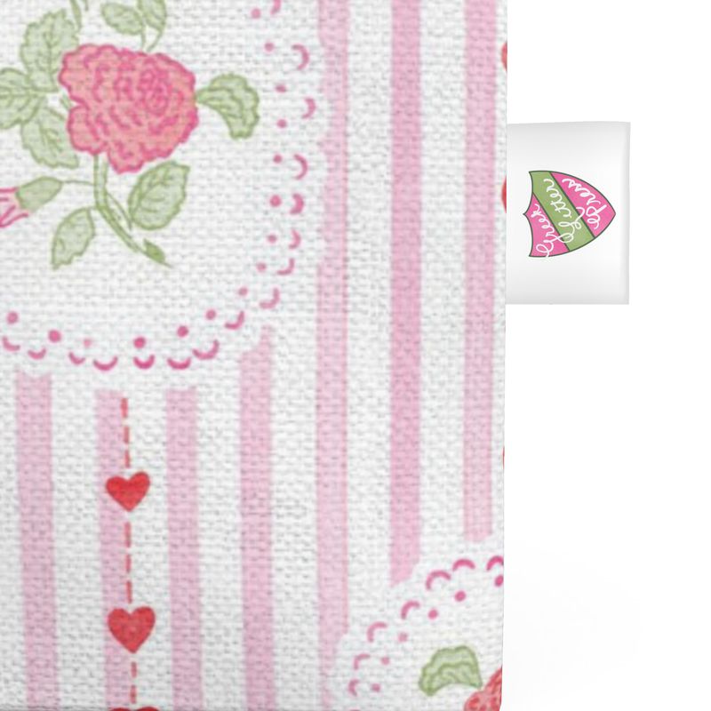 Alpha Chi Omega Stripes + Hearts Organic Cotton Canvas Tote Bag