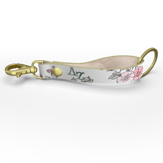 Delta Zeta Floral Ribbon Strap Keychain