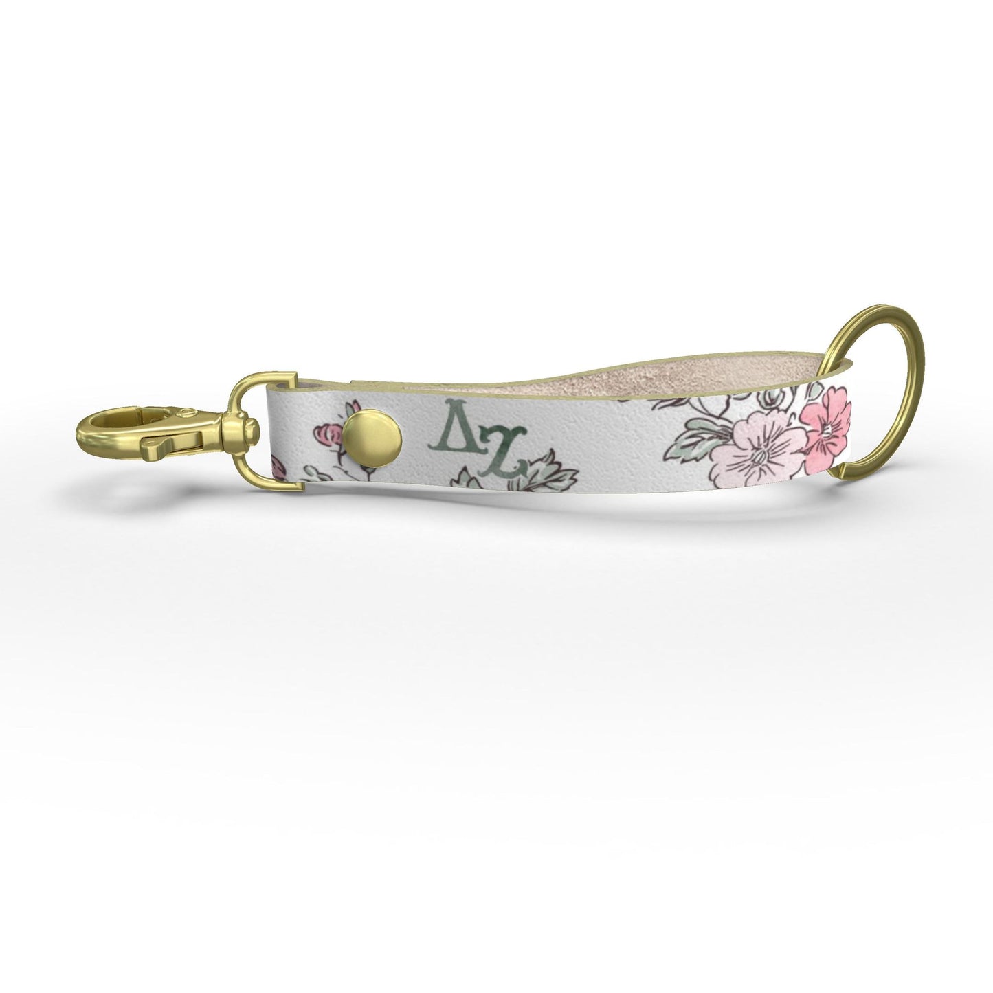 Delta Zeta Floral Ribbon Strap Keychain