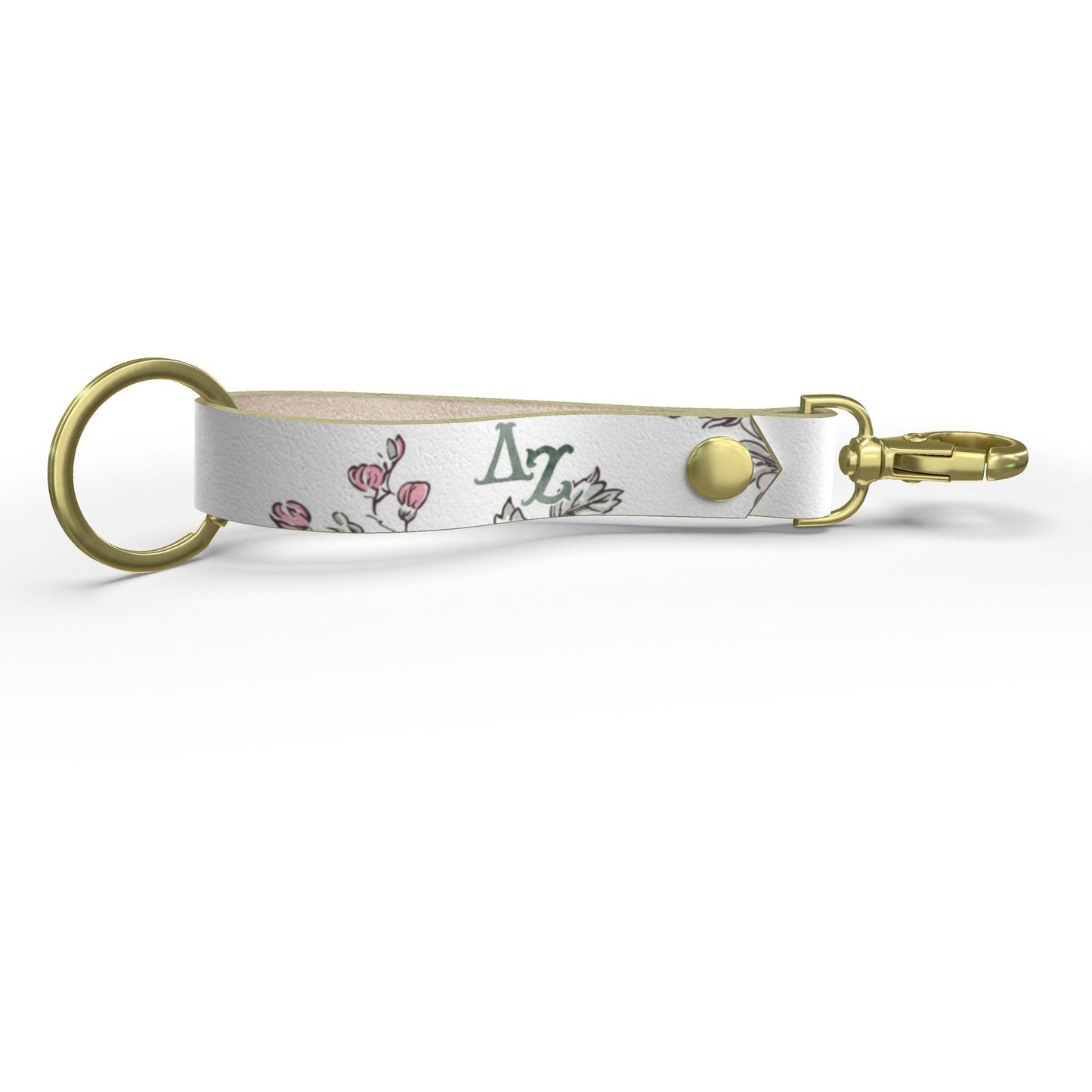 Delta Zeta Floral Ribbon Strap Keychain