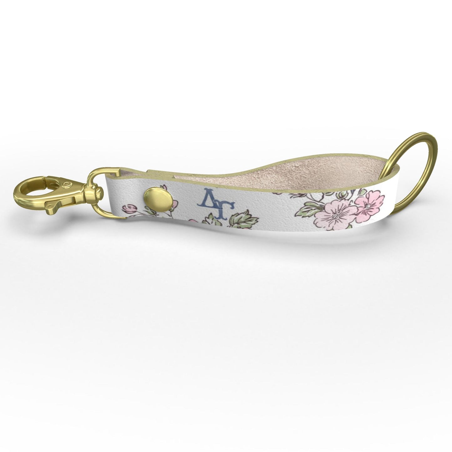 Delta Gamma Floral Ribbon Strap Keychain