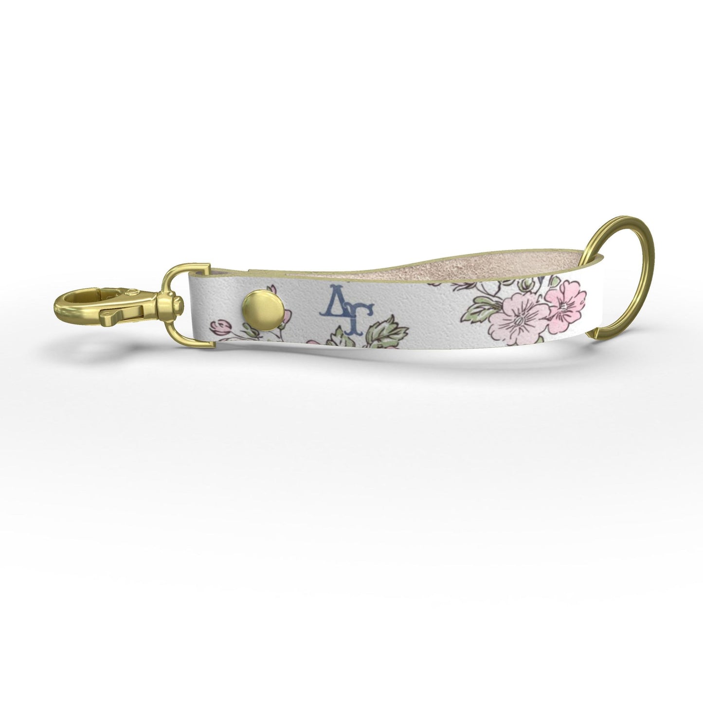 Delta Gamma Floral Ribbon Strap Keychain