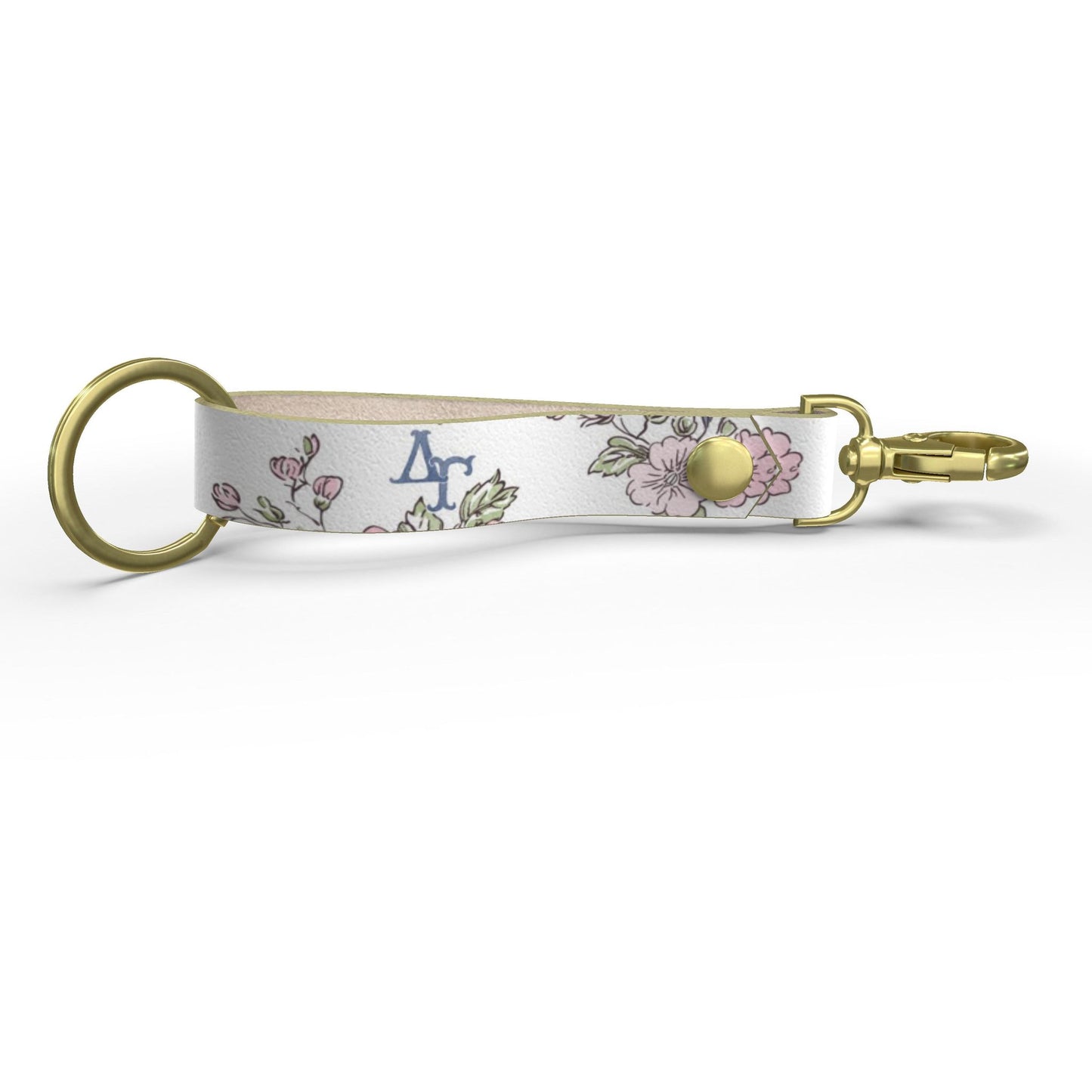 Delta Gamma Floral Ribbon Strap Keychain