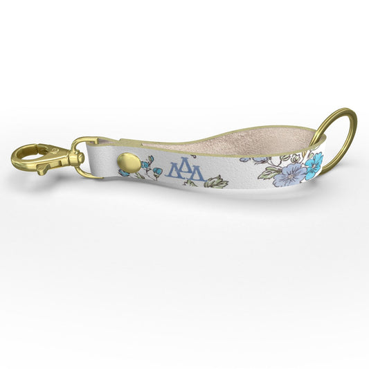 Delta Delta Delta Floral Ribbon Strap Keychain