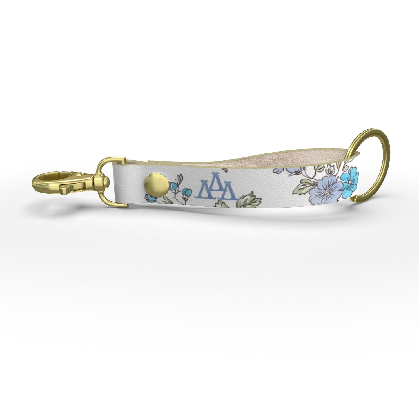 Delta Delta Delta Floral Ribbon Strap Keychain