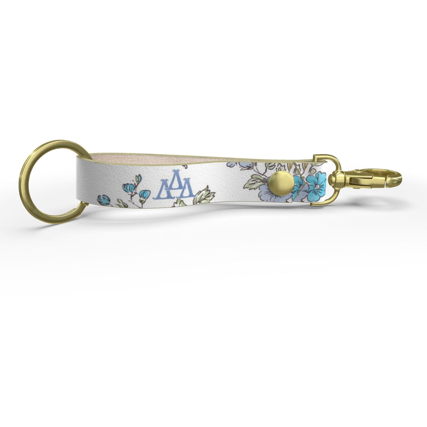 Delta Delta Delta Floral Ribbon Strap Keychain