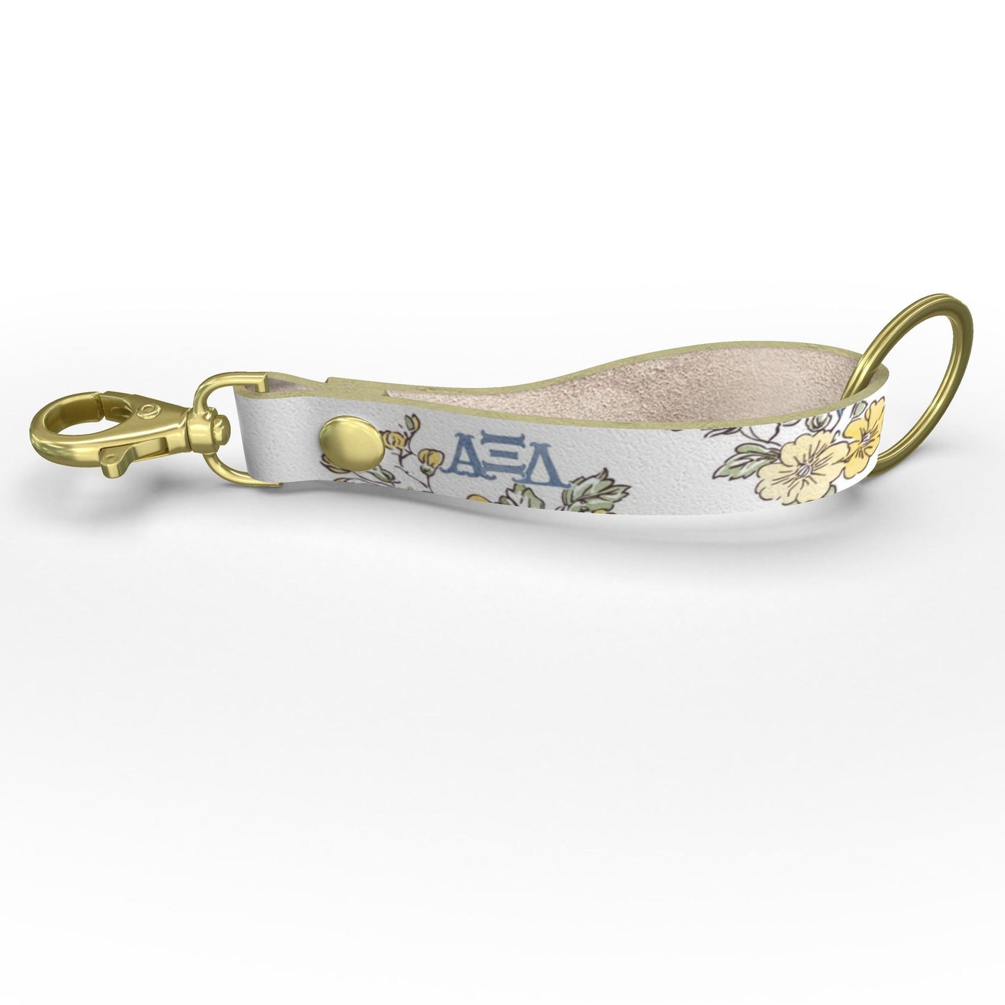 Alpha Xi Delta Floral Ribbon Strap Keychain