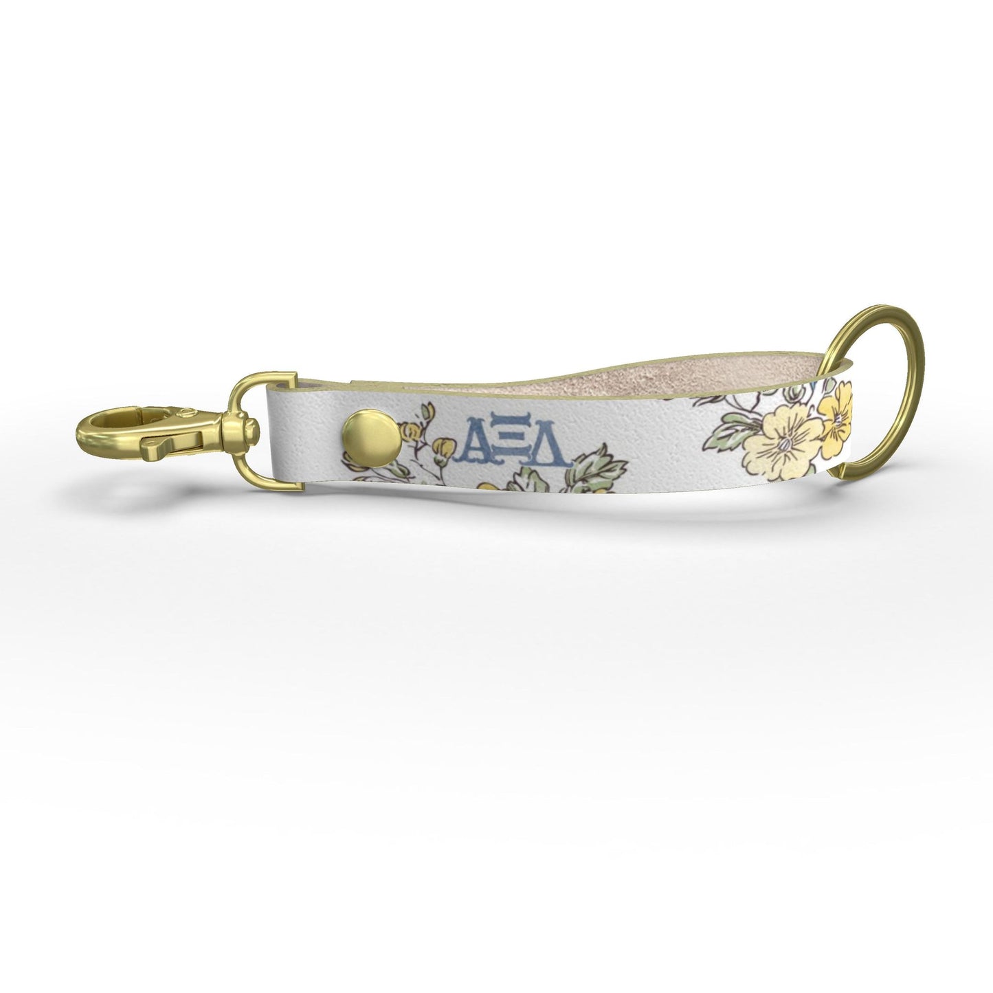 Alpha Xi Delta Floral Ribbon Strap Keychain