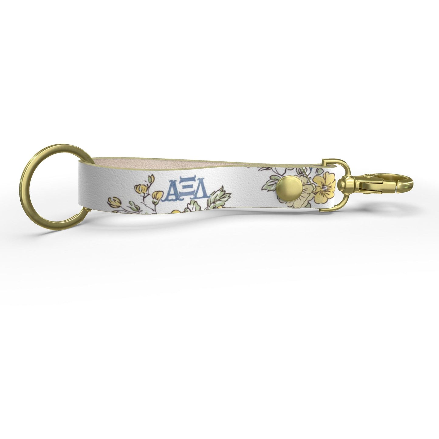 Alpha Xi Delta Floral Ribbon Strap Keychain