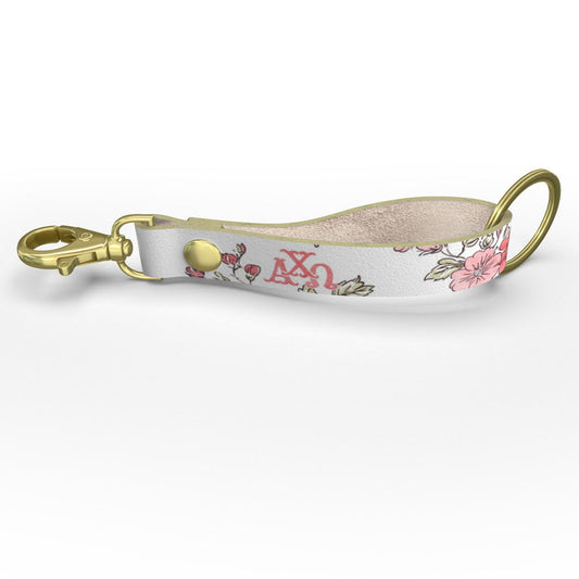 Alpha Chi Omega Floral Ribbon Strap Keychain