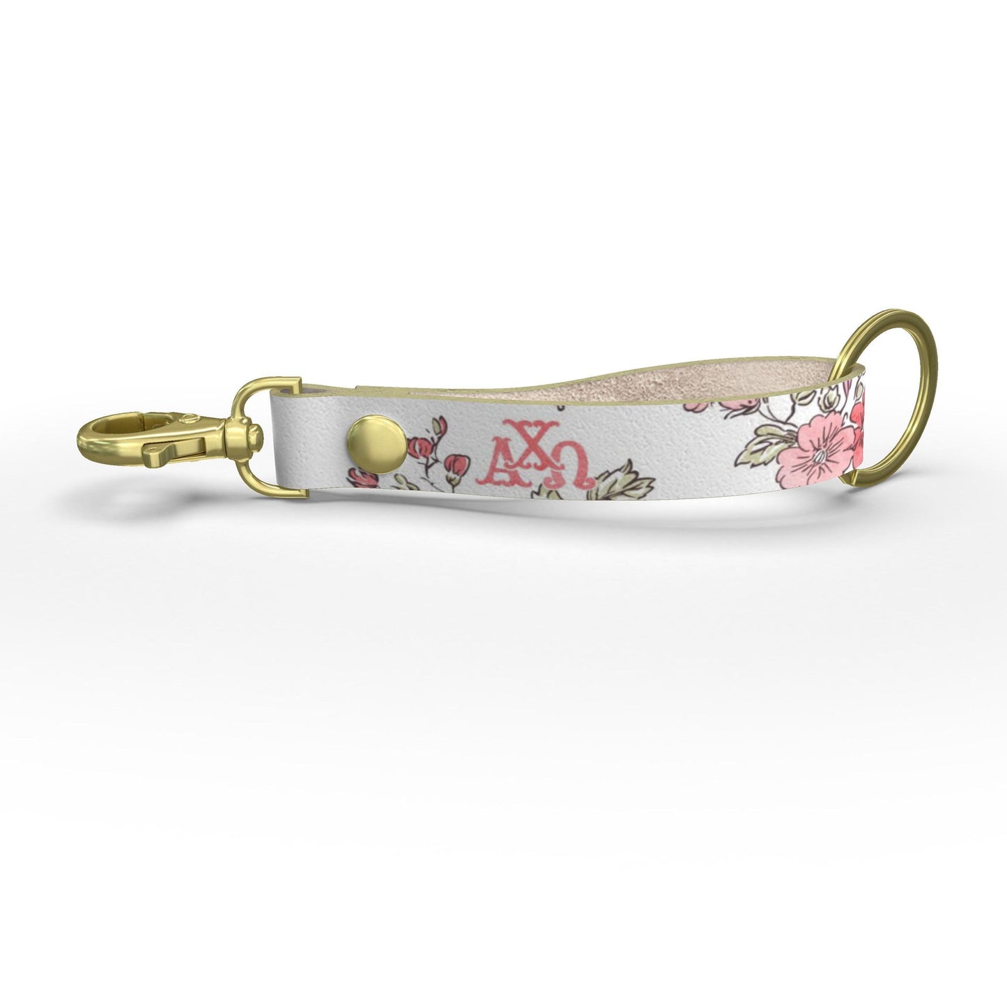 Alpha Chi Omega Floral Ribbon Strap Keychain