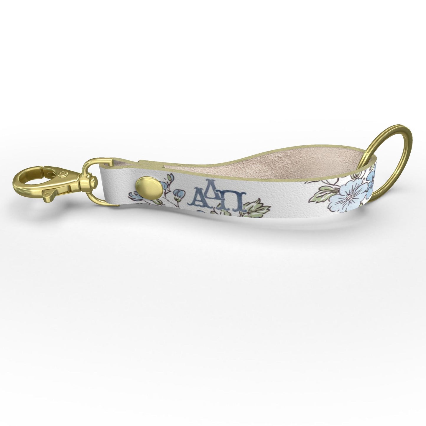 Alpha Delta Pi Floral Ribbon Strap Keychain