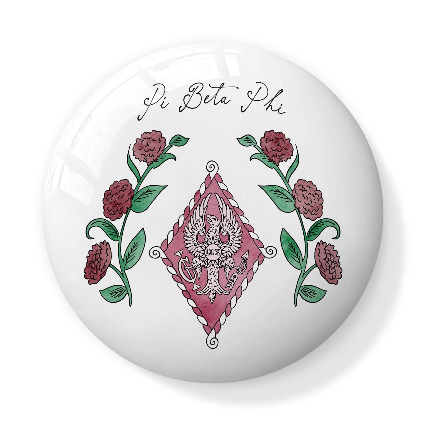 Pi Beta Phi Crest Bone China Trinket Box