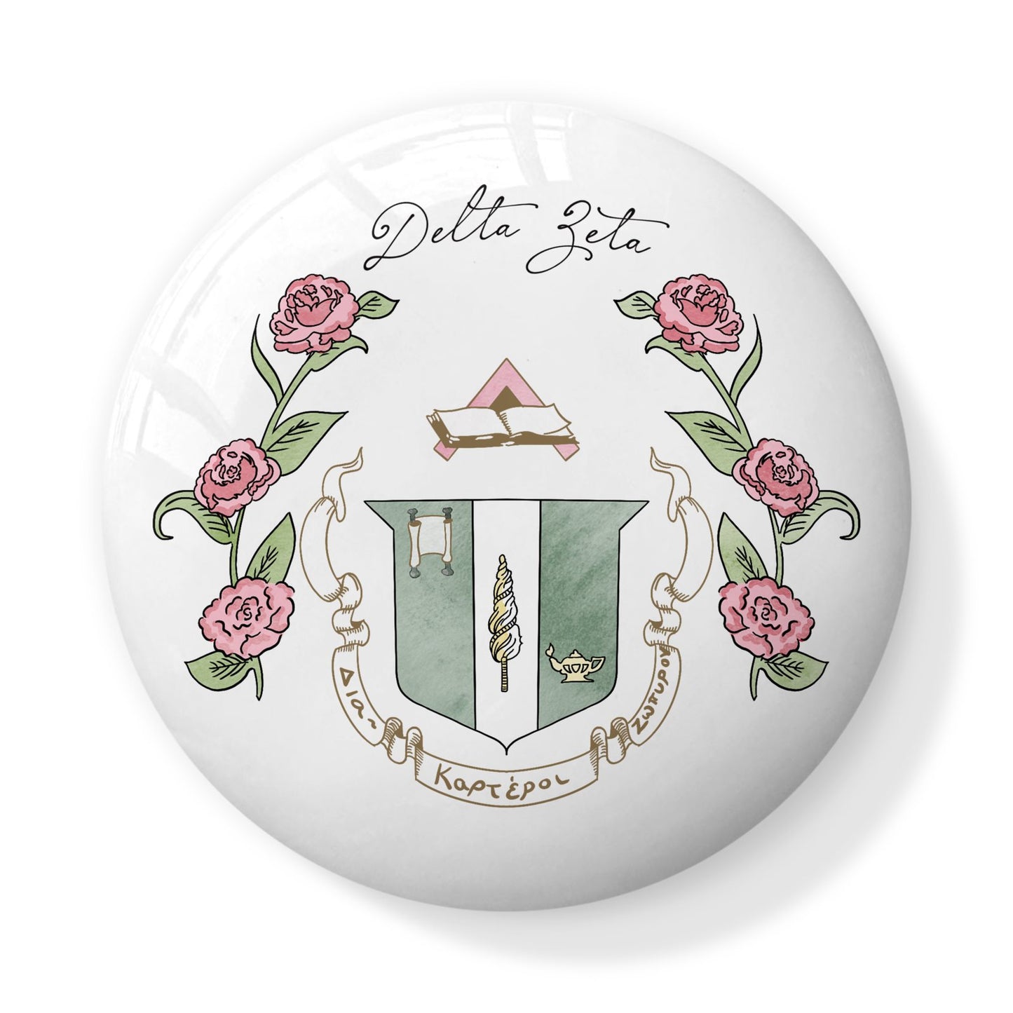 Delta Zeta Crest Bone China Trinket Box