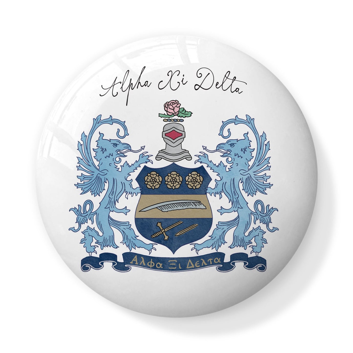 Alpha Xi Delta Crest Bone China Trinket Box
