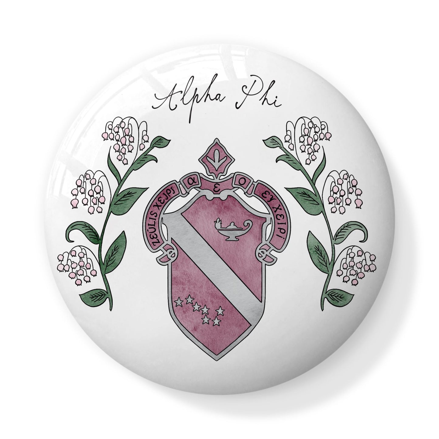 Alpha Phi Crest Bone China Trinket Box