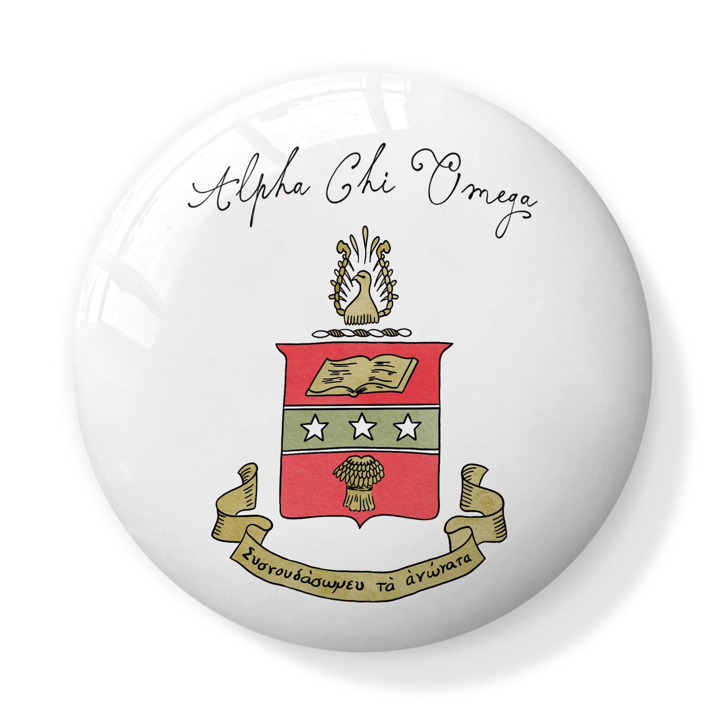 Alpha Chi Omega Crest Bone China Trinket Box