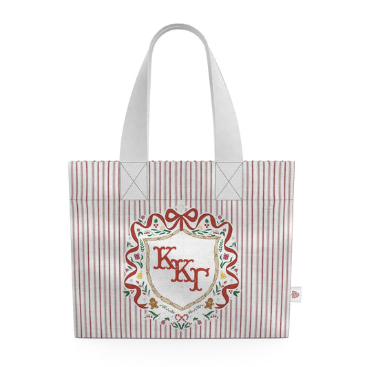 Kappa Kappa Gamma Christmas Crest Cotton Tote Bag