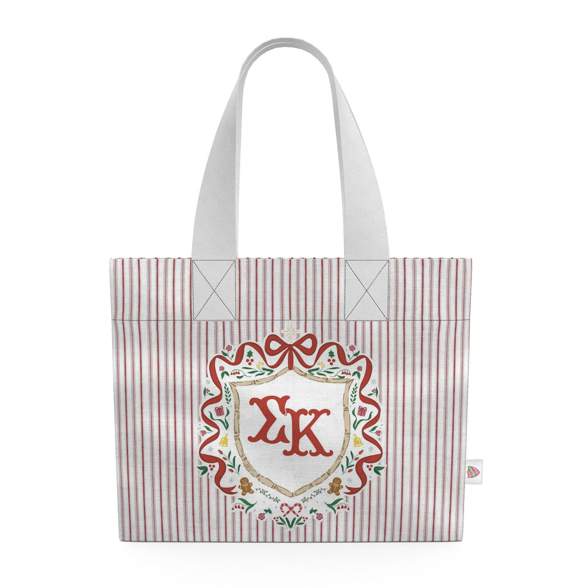 Sigma Kappa Christmas Crest Cotton Tote Bag