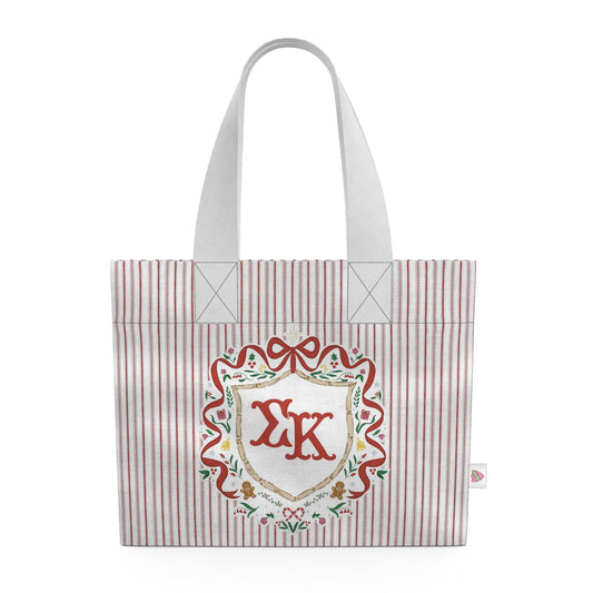 Sigma Kappa Christmas Crest Cotton Tote Bag