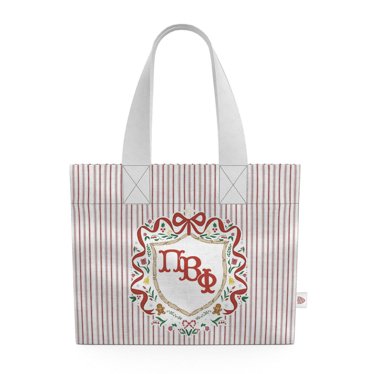 Pi Beta Phi Christmas Crest Cotton Tote Bag